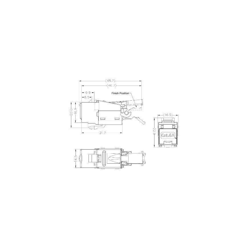 DATACOM Patch cord S/FTP CAT6A 3m pilkas