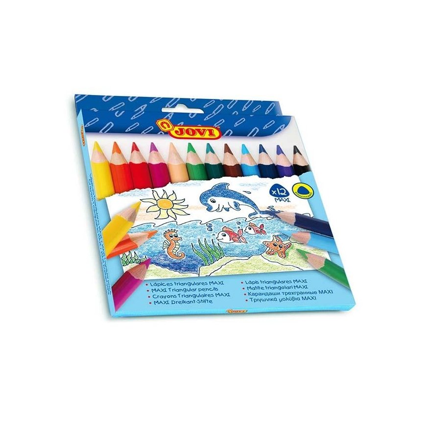Colored pencils, triangular, thick JOVI, 12 colors 735/12