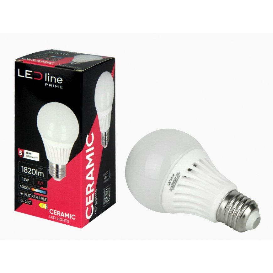 LED pirn E27 230V 13W A65 1820lm 140lm/W 4000K, KERAAMILINE, LED line PRIME – 2