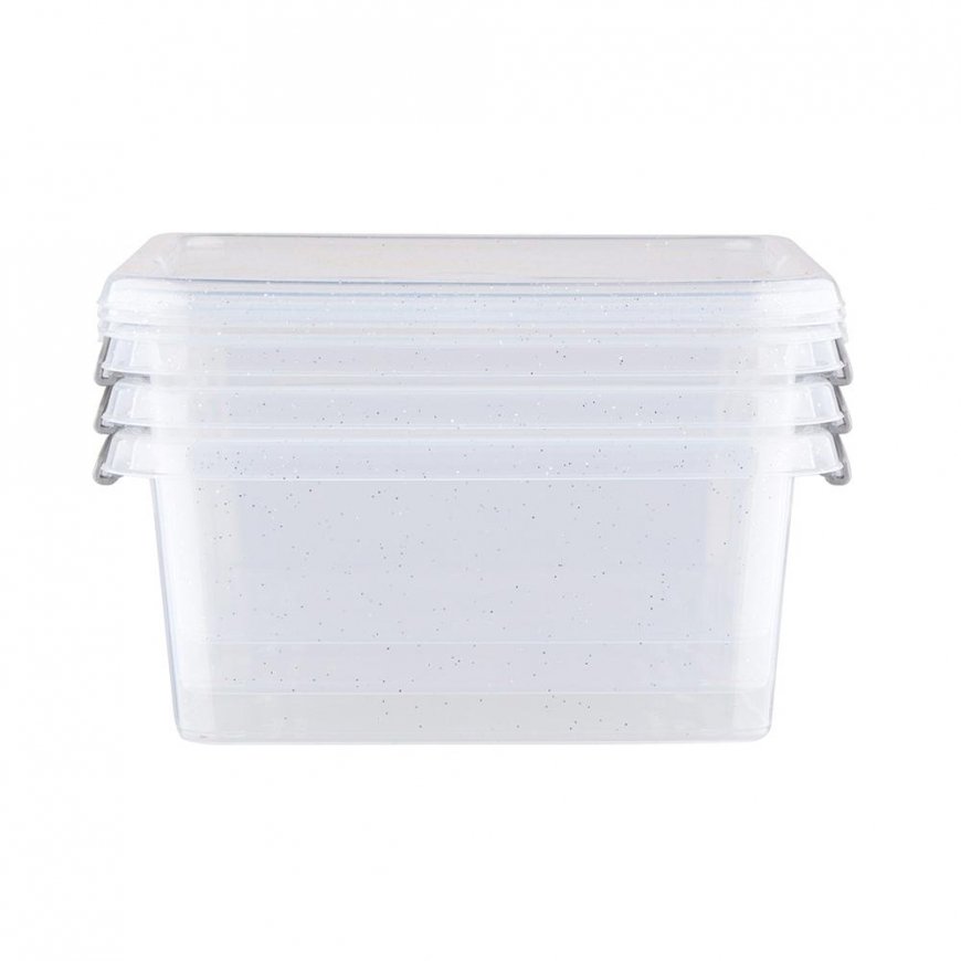 Orplast Antibakteriskie kvadrātveida pārtikas trauki, 600 ml, 3 gab. komplekts.