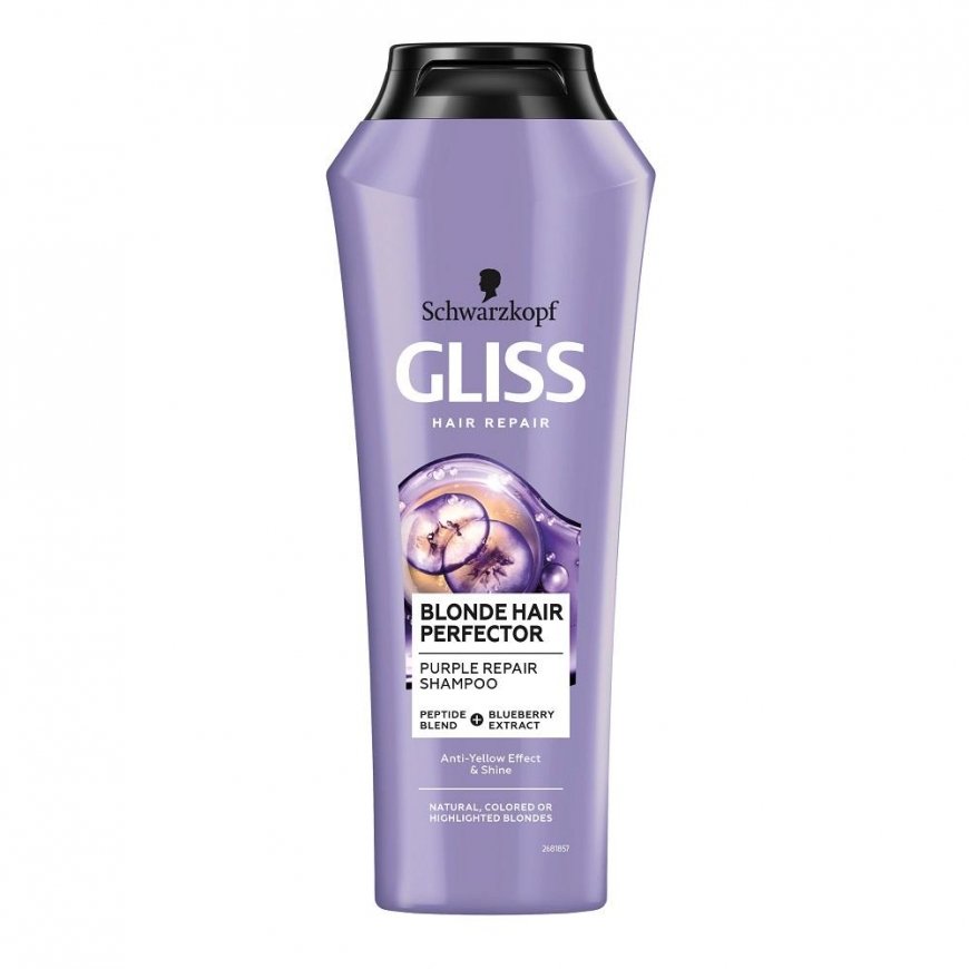 Schwarzkopf Gliss Vaalennettujen hiusten Hair Perfector Violet Repair Shampoо, 250 ml