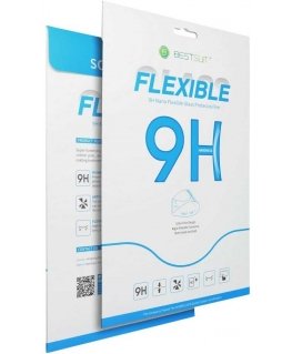 Bestsuit Flexible Hybrid Glass 9H LCD Screen Protector for Samsung X200/X205 Tab A8 10.5", Black, designed for case compatibilit
