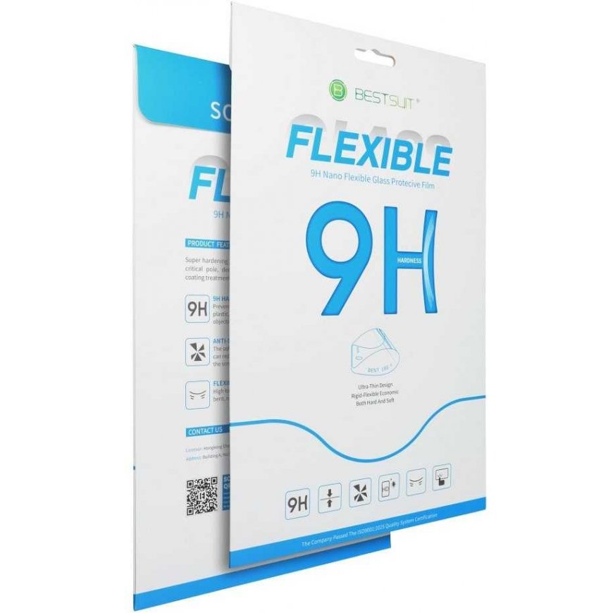 LCD защитное стекло Bestsuit Flexible Hybrid Glass 9H для Samsung X200/X205 Tab A8 10.5", адаптированное под чехол, черное