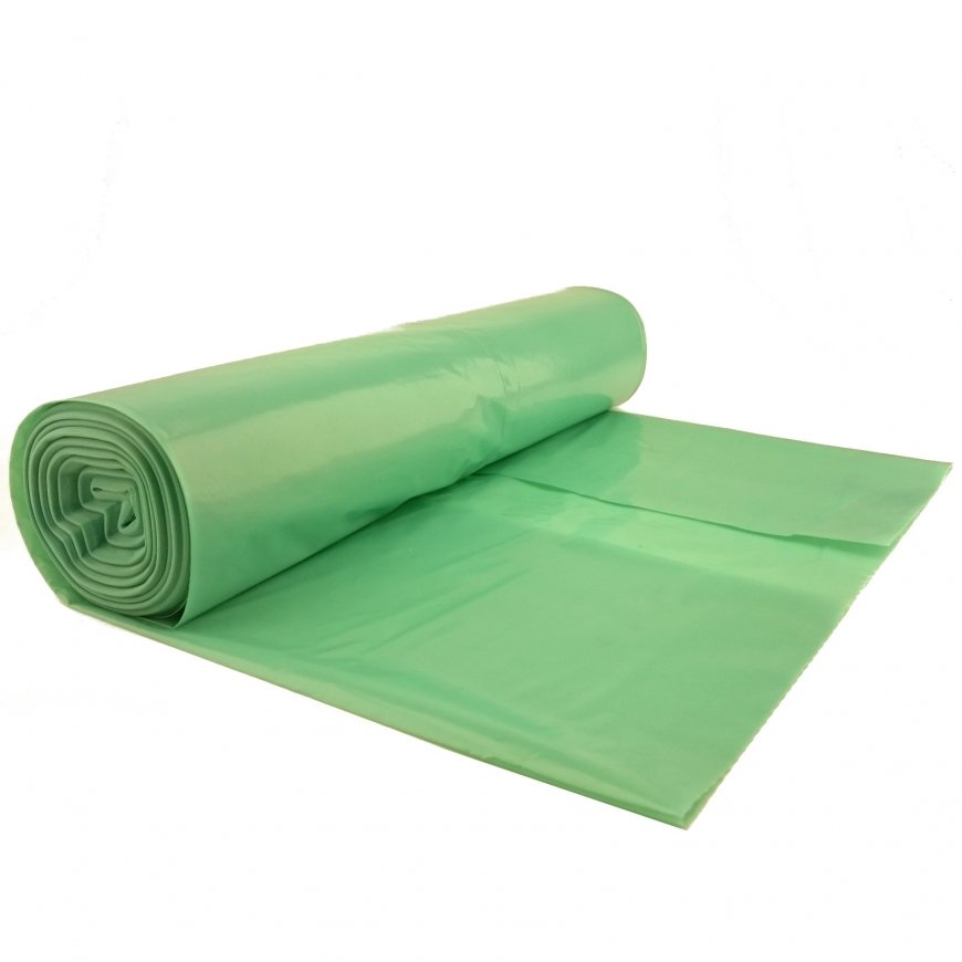 MEVA 80 mikroni paksu pr Müllsäcke. Langenroll mit 5 Stück - grün 240L – 2