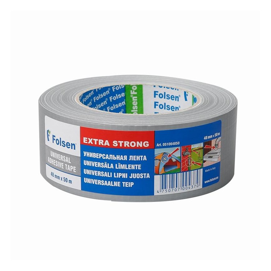 Iepakojuma lente FOLSEN Ortakis, 48 mm x 50 m, pelēka krāsa, PE