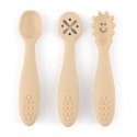 Petite&Mars Take&Match - silicone spoons, set of 3 pcs | Desert Sand