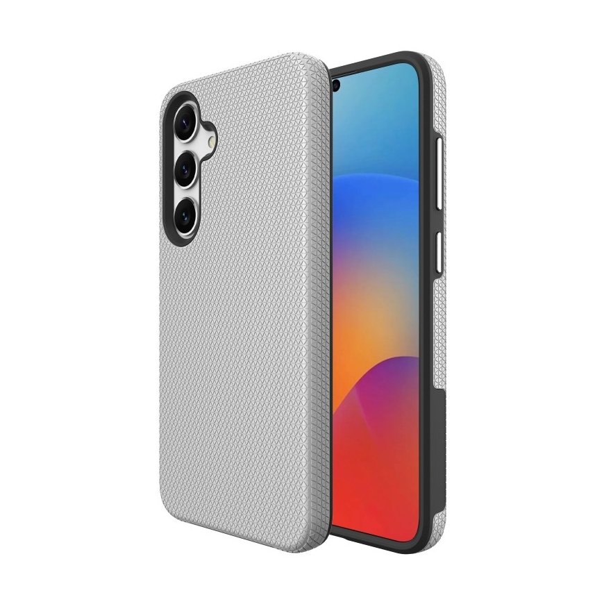 Dėklas Perfectionists Triangle Case Samsung S721 S24 FE sidabrinis – 2