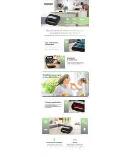 Sumuštinių keptuvas SANDWICH MAKER HEINNER SM-K750FSBK