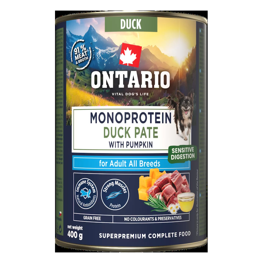 Konservi suņiem - Ontario Adult Monoprotein Duck Pate with Pumpk – 2