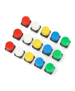 Odseven Tact Switch 12x12mm - round - colored buttons - x15
