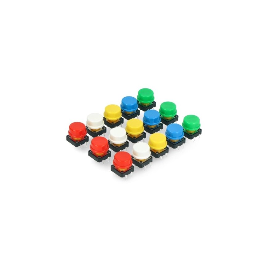 Odseven Tact Switch 12x12mm - apaļie - krāsainie pogas - x15 – 2
