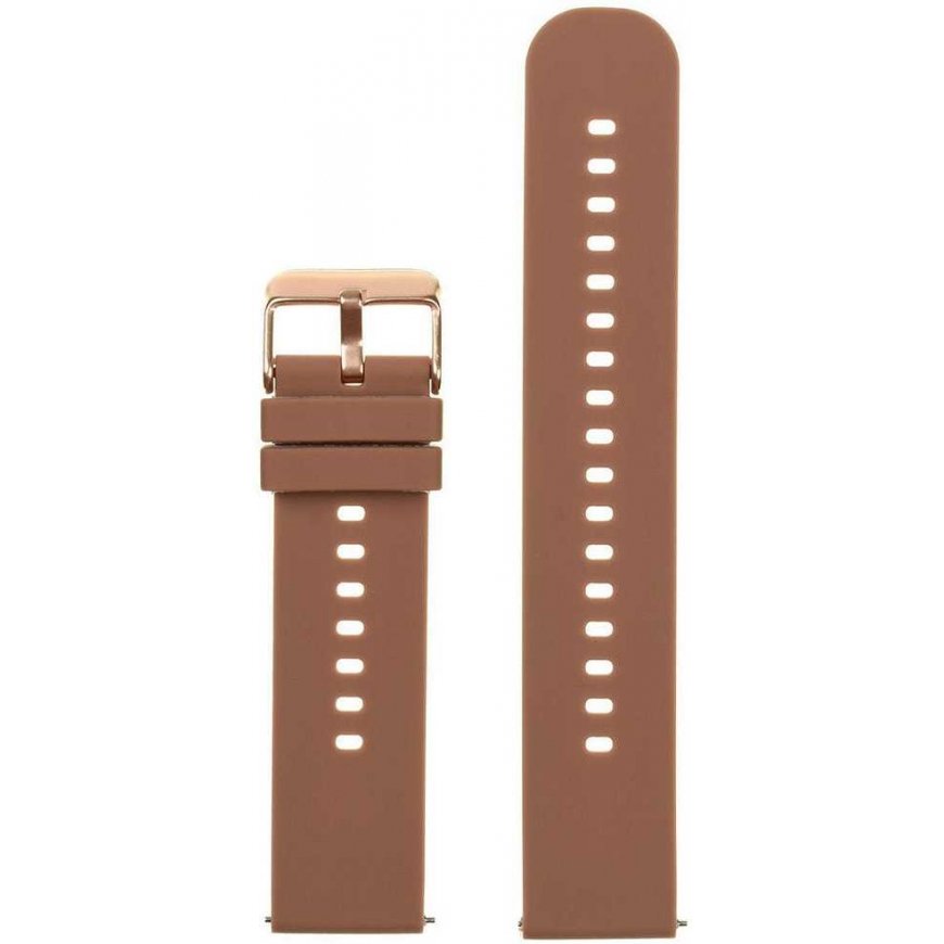 "Pacific U27" rubber watch strap – brown/rose gold color – 18 mm – 2