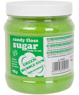 Gsg24 Colored Green Cotton Candy Sugar with Bubble Gum Flavor 1kg