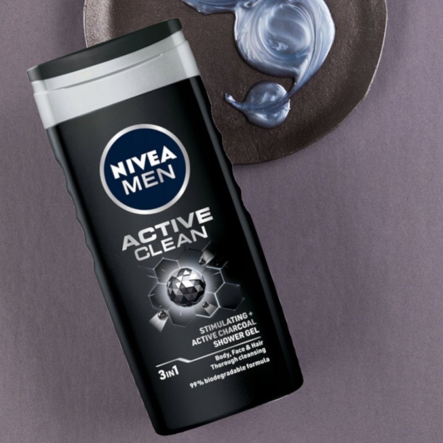 NIVEA Active Clean Shower Gel for Men, 250 ml