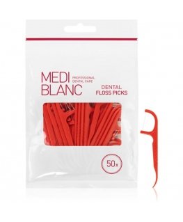 Mediblanc Dental Picks with Thread, 50 pcs.