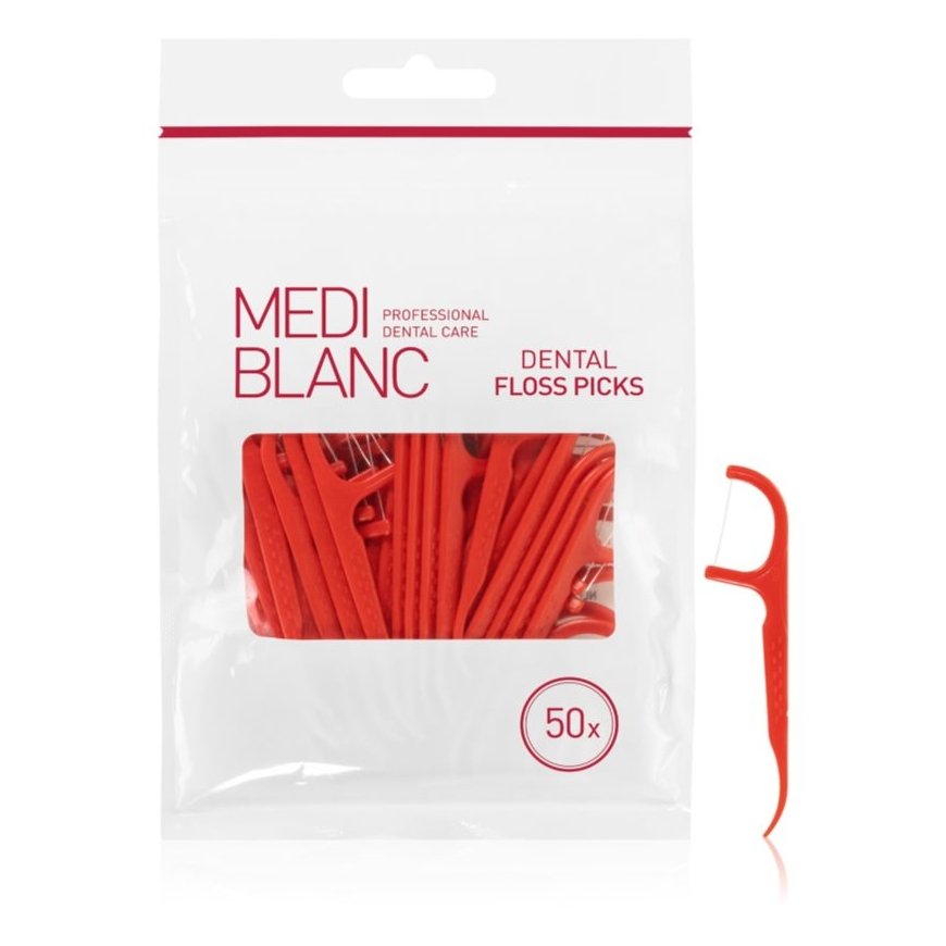 Mediblanc Dental Picks with Thread, 50 pcs.