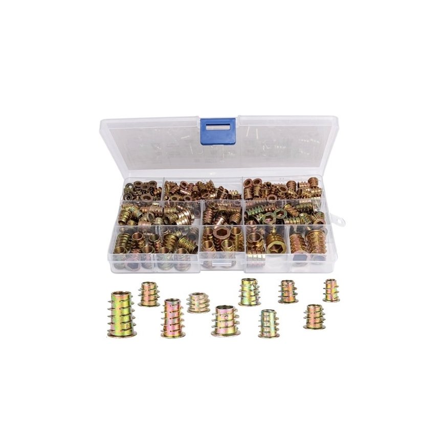 OEM Double Thread Wooden Sleeve M8x20mm - 10 pcs, - Furniture Insert - Screw - Nut