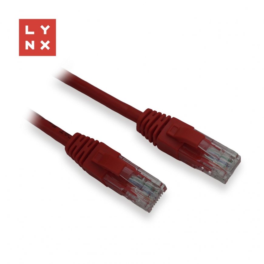 LYNX UTP jungiamasis kabelis Cat5e, PVC, CCA, 7m, raudonas