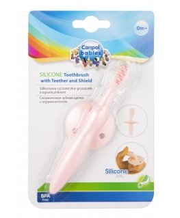 CANPOL BABIES silicone teething toothbrush with teether and shield, 51/500_pin