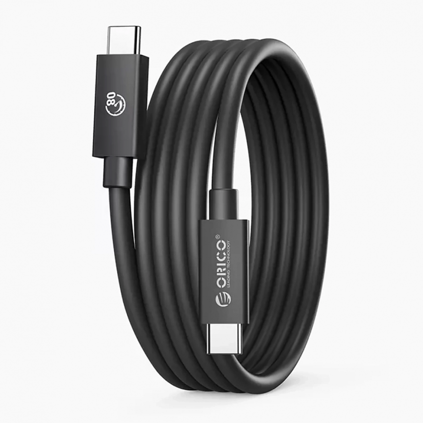 Orico USB4 Thunderbolt5 Cable 80Gbps 240W USB-C to USB-C 2m - Bl