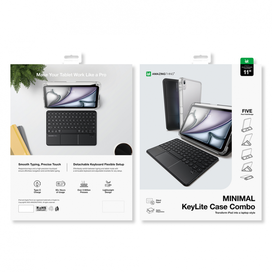 AmazingThing Minimal Case Keylite Combo Keyboard Case for iPad A – 5