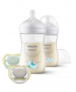 Philips AVENT Natural Response SCD837/11 Bottle (deco) and soother giftset for newborns