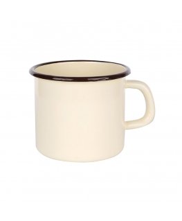 CREAM Emaliokuppi 0,45 l, halkaisija 9 cm, korkeus 9 cm, kerma.