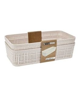 Plastic Storage Baskets, 25 x 13.5 x 6 cm, 2 pcs.