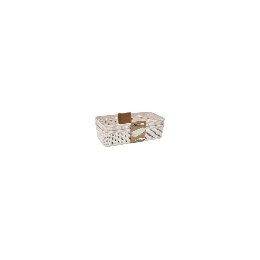 Plastic Storage Baskets, 25 x 13.5 x 6 cm, 2 pcs.