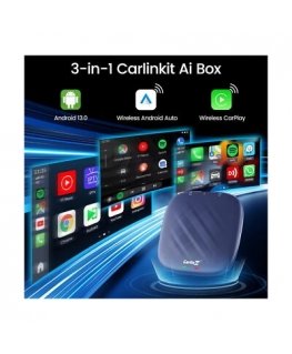 CARLINKIT Adapter Wireless AI Box with Android 13 - 8GB+128GB for original car radios with CarPlay blue