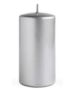 Mondex OPAL MET GLOSS kynttilä Suuri silindri 7xh17.5cm hopea parafiini