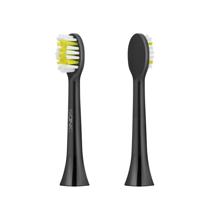 TEESA SONIC Toothbrush Black Soft Brush Heads Set