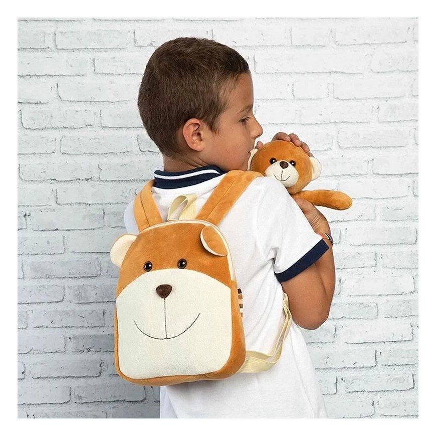 Perletti Benji Bear reversible backpack with plush toy 25cm – 2