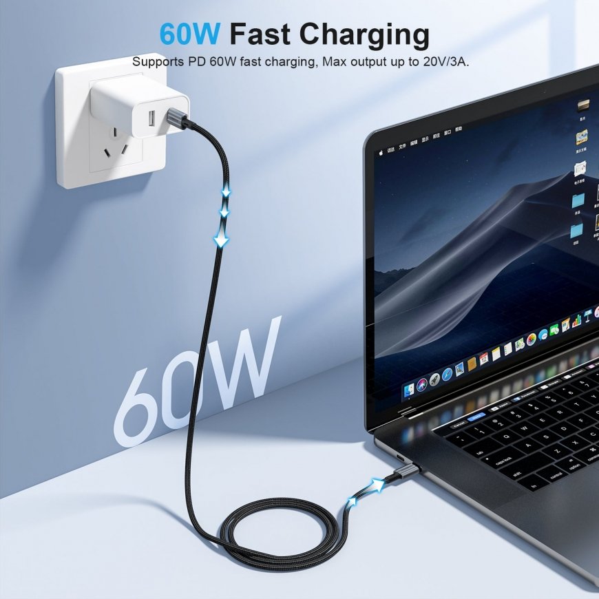 Choetech XCC-1014 USB-kaapeli USB 2.0 2 m USB C musta – 3