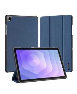 Galaxy Tab A9 Plus / Tab A11 Plus Domo sērijas trīspusējā stenda PU ādas planšetdatora apvalks zils