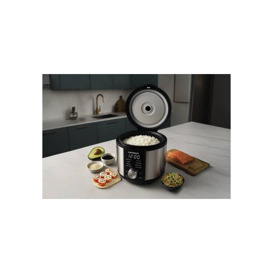 Gastroback Rice Control Low Carb & Steam rice cooker 3 L 450 W Black, Stainless steel – 2