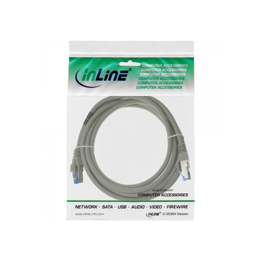 InLine 4043718088621 сетевой кабель Серый 1 m Cat6a S/FTP (S-STP) – 3