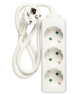 Nordic Quality 322129 power extension 1 m 3 AC outlet(s) Indoor White