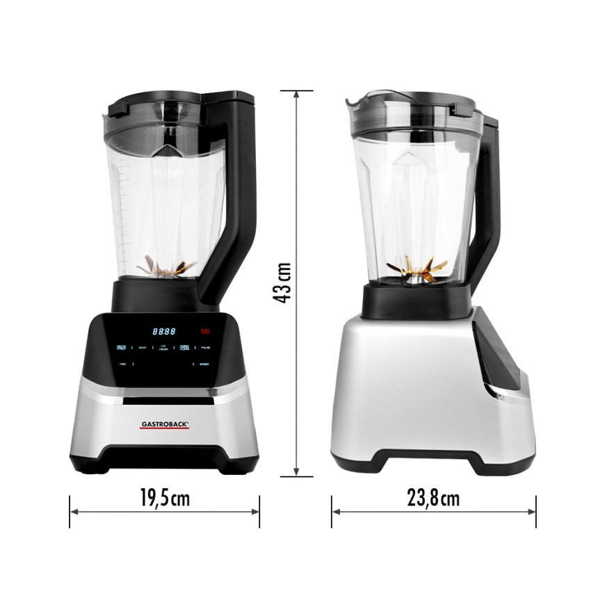 Gastroback Design Multi-Power Standmixer Mix & Soup 2 L Galdvirsmas blenderis 2000 W Melns, Nerūsējo – 3