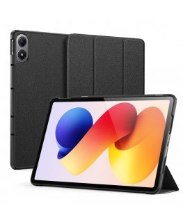 Xiaomi Redmi Pad 2 Pro Domo Sarja Kolminkertainen Tuki PU Nahkainen Tablettikotelo Musta