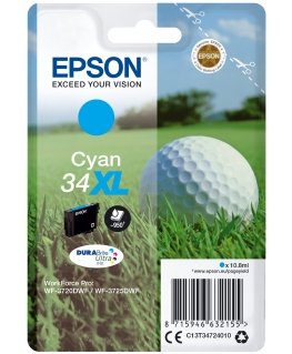 Epson Golf ball C13T34724010 струйный картридж 1 шт Подлинный Высокая (XL) Голубой