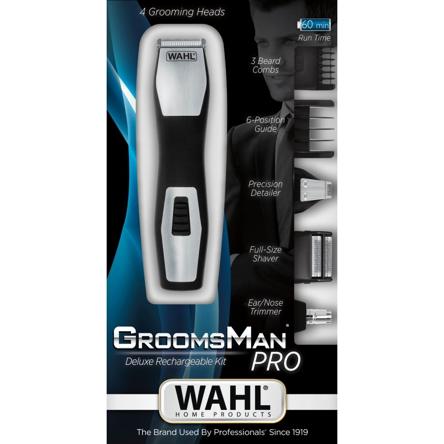Wahl GroomsMan Pro Battery Black, Stainless steel – 2