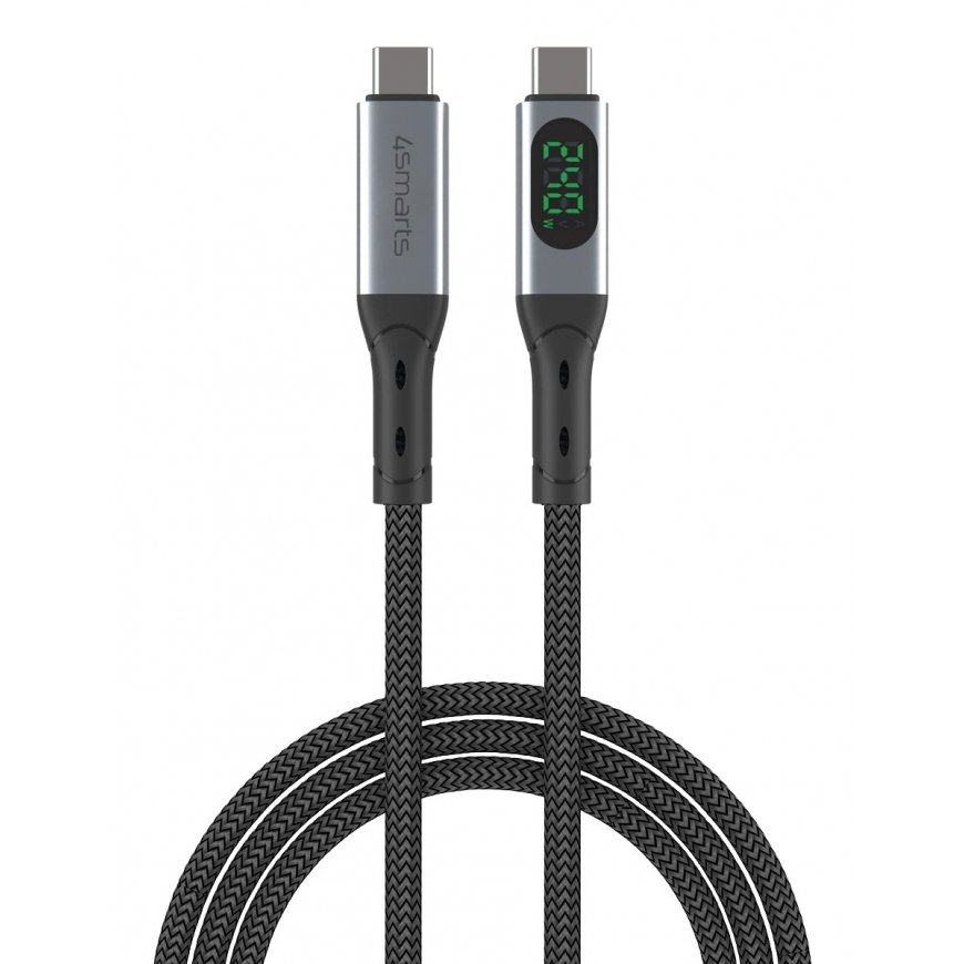 4smarts 541438 USB cable USB4 Gen 2x2 1.5 m USB C Black, Grey