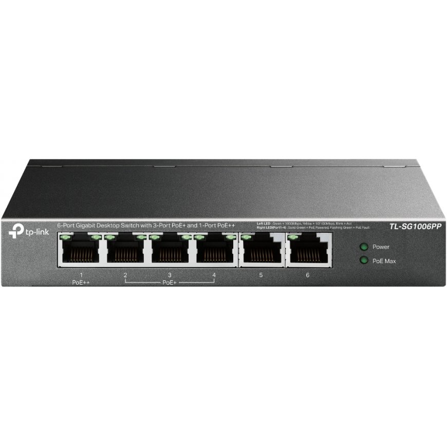 TP-Link TL-SG1006PP verkkokytkin Hallitsematon Gigabit Ethernet (10/100/1000) Power over Ethernet -t