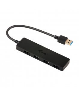 i-tec Advance U3HUB404 interfeisa centrmezgls USB 3.2 Gen 1 (3.1 Gen 1) Type-A 5000 Mbit/s Melns