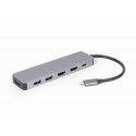 Gembird A-CM-COMBO3-03 хаб-разветвитель USB 3.2 Gen 1 (3.1 Gen 1) Type-C 5000 Мбит/с Серый Gembird A-CM-COMBO3-03 хаб-разветвитель USB 3.2 Gen 1 (3.1 Gen 1) Type-C 5000 Мбит/с Серый