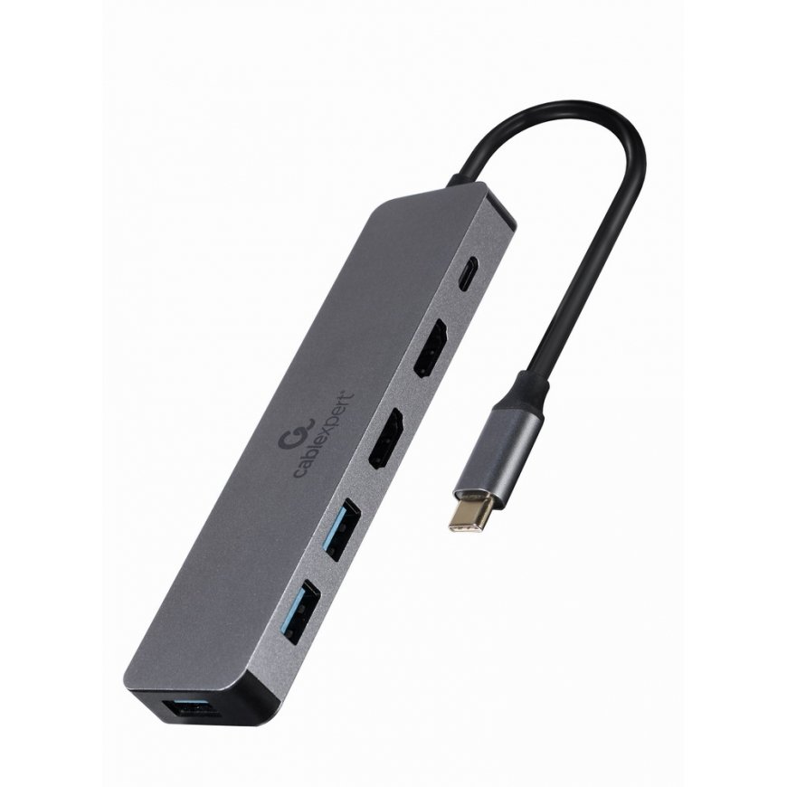 Gembird A-CM-COMBO3-03 jaotur USB 3.2 Gen 1 (3.1 Gen 1) Type-C 5000 Mbit/s Hall – 2
