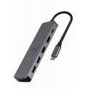 Gembird A-CM-COMBO3-03 interface hub USB 3.2 Gen 1 (3.1 Gen 1) Type-C 5000 Mbit/s Grey Gembird A-CM-COMBO3-03 interface hub USB 3.2 Gen 1 (3.1 Gen 1) Type-C 5000 Mbit/s Grey
