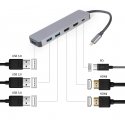 Gembird A-CM-COMBO3-03 keskitin USB 3.2 Gen 1 (3.1 Gen 1) Type-C 5000 Mbit/s Harmaa Gembird A-CM-COMBO3-03 keskitin USB 3.2 Gen 1 (3.1 Gen 1) Type-C 5000 Mbit/s Harmaa