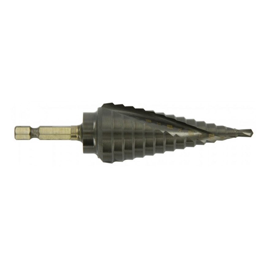 Tivoly HSS step drill bit - TiAlN coated - Helical - Split point - Hexa shank (Hanging box) / ØMin/Max: 4/30